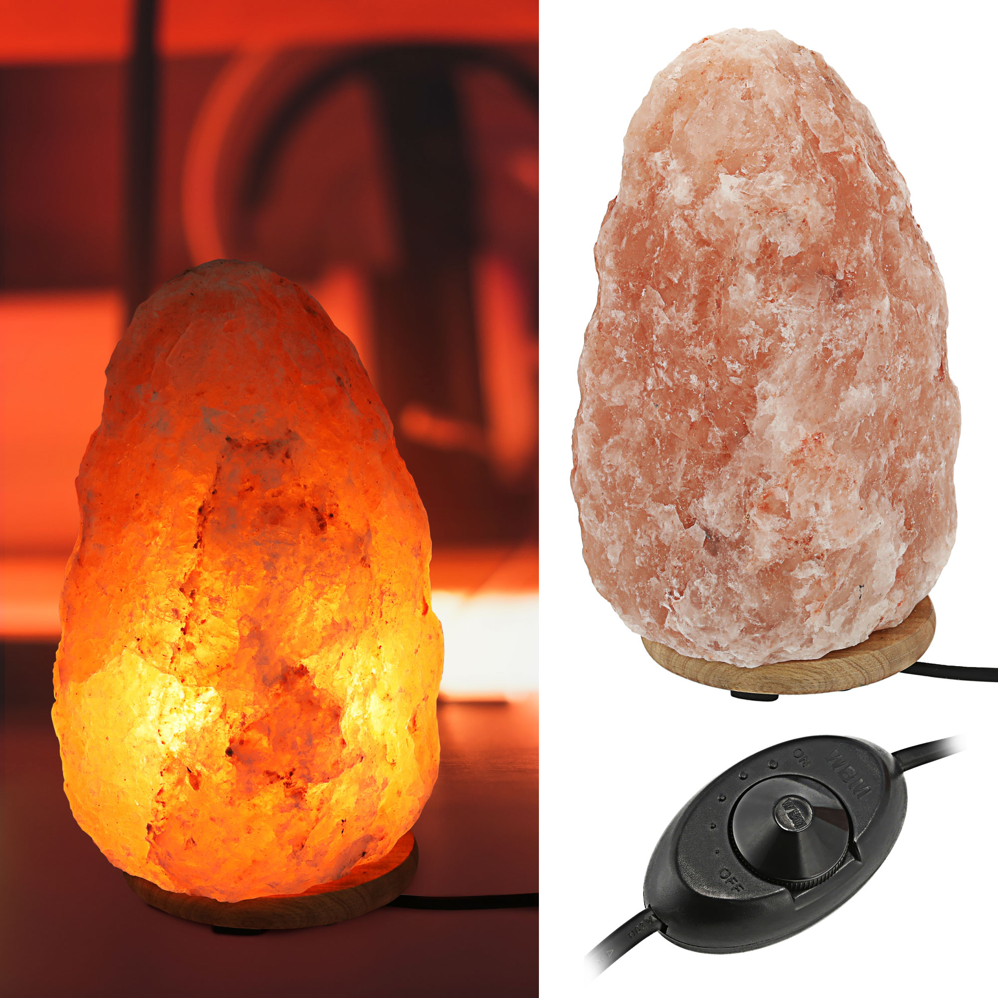 Salzkristall Lampe Himalaya Qualität | Salzlampe Top Salzkristall Dimmbar eBay H:19-23